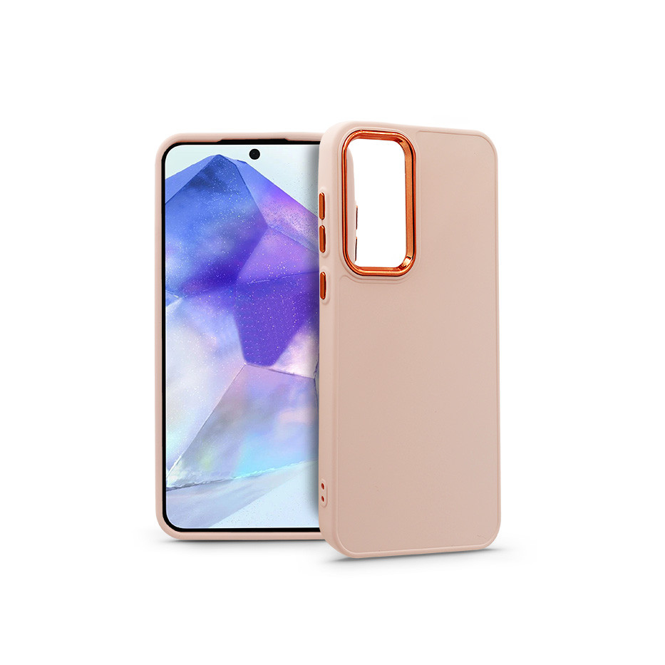 Samsung SM-A556 Galaxy A55 szilikon hátlap - Frame - rózsaszín (HF267956)