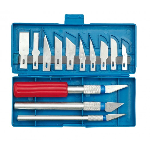 VOREL Precíziós késkészlet pengékkel 16 db (76305)