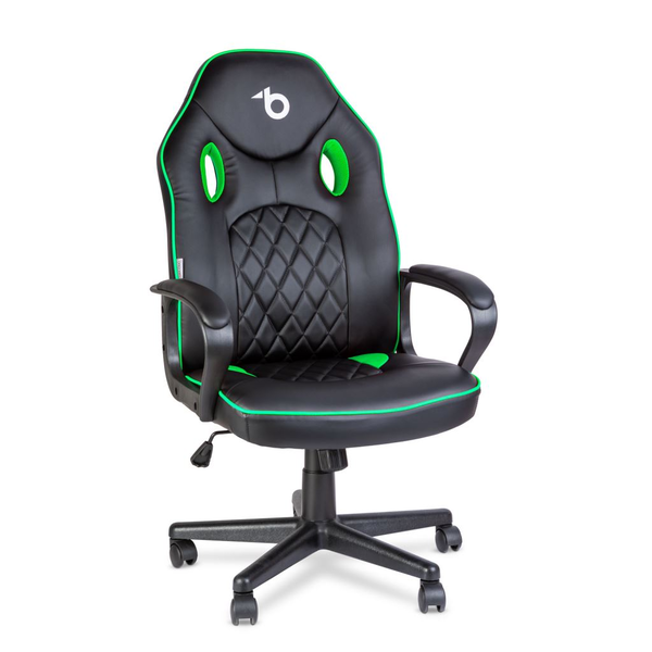 BeMaDa Gamer szék fekete-zöld 110 kg terhelhetőséggel