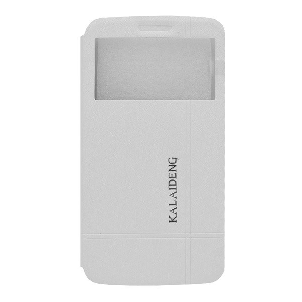 KALAIDENG ICELAND II. tok álló, bőr hatású (FLIP, oldalra nyíló, asztali tartó funkció, QuickWindow) FEHÉR [LG G2 mini (D620)] (5996457473465)