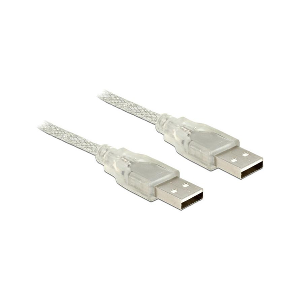 DeLock Cable USB 2.0 Type-A male > USB 2.0 Type-A male 0.5m Transparent