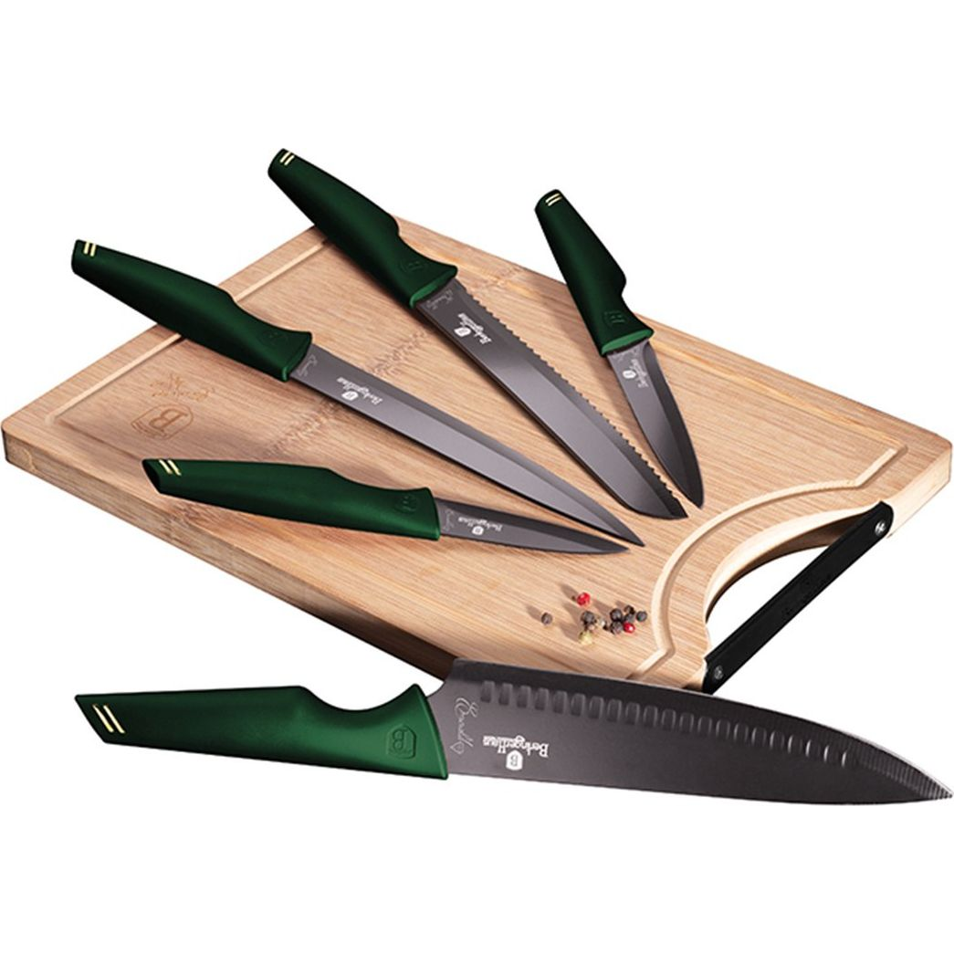 BerlingerHaus BH/2706 Emerald Collection Késkészlet - Rozsdamentes Acél, Smaragdzöld (BH-2706)