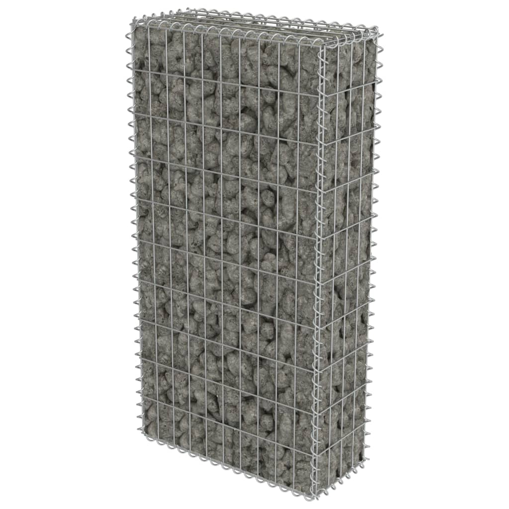 horganyzott acél gabion fal fedéllel 50 x 20 x 100 cm (143576)