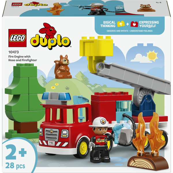 LEGO DUPLO FIRE TRUCK WITH HOSE AND FIREFIGHTER 10473
