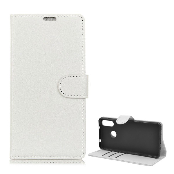 Tok álló, bőr hatású (FLIP, oldalra nyíló, asztali tartó funkció, prémium) FEHÉR [Vodafone Smart X9 (VFD820)] (5996457822508)