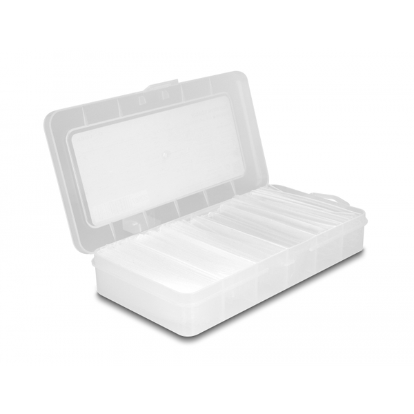 DELOCK Schrumpfschlauch Sortimentsbox transparent 100-teilig