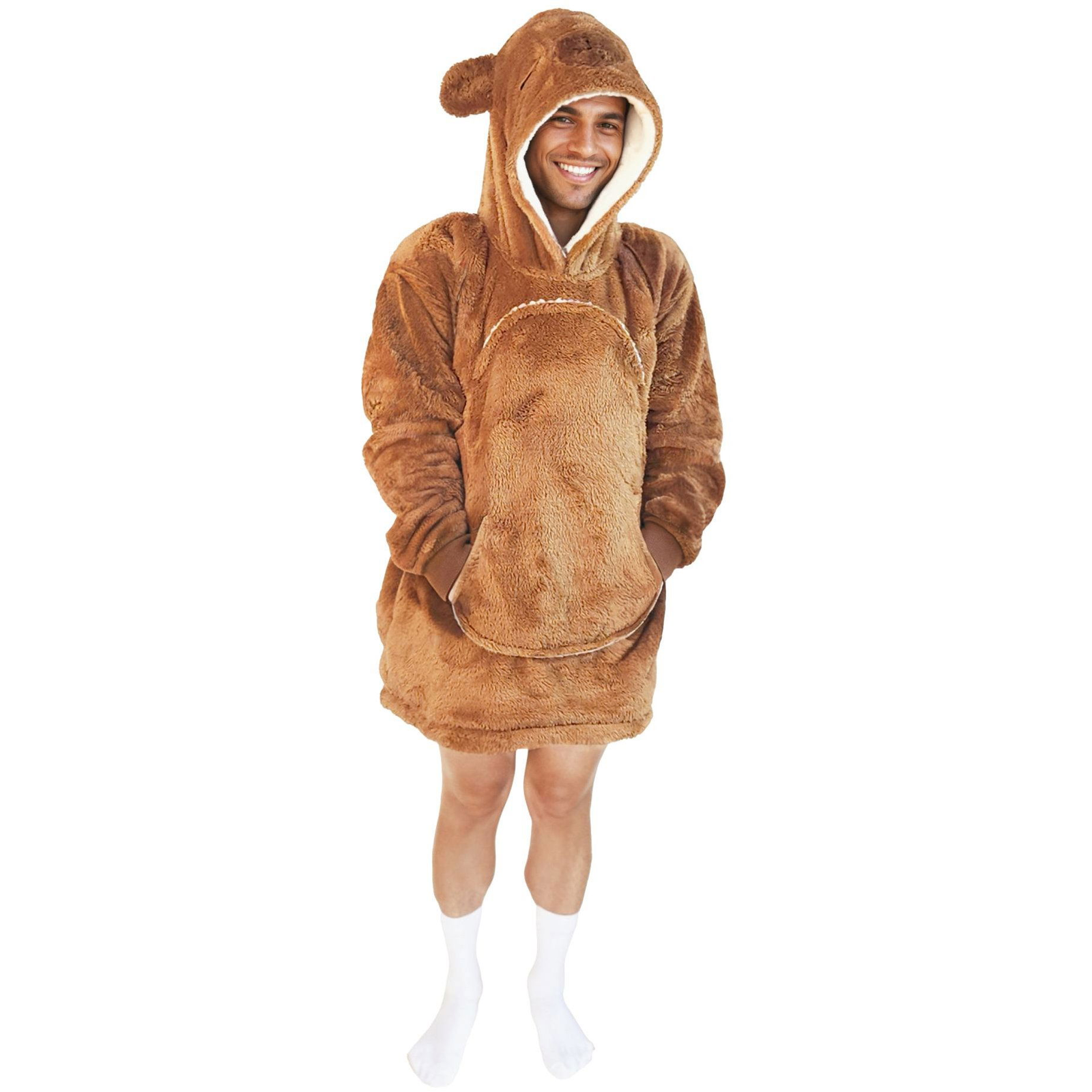 Cozy Noxxiez Kapybara - warm TV sweatshirt blanket for teens and adults (8718274258936)