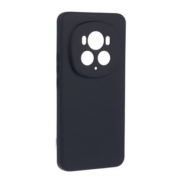 Szilikon telefonvédő (matt, mikrofiber plüss karcolásmentesítő belső, prémium) FEKETE Honor Magic 6 Pro "Gigapack csomagolás" (GP-159511)