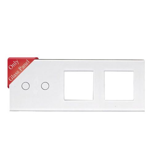 SMARTZILLA üveglap 2 csatornás kapcsolóhoz + 2 dugalj keret fehér (2035202) (smart2035202)
