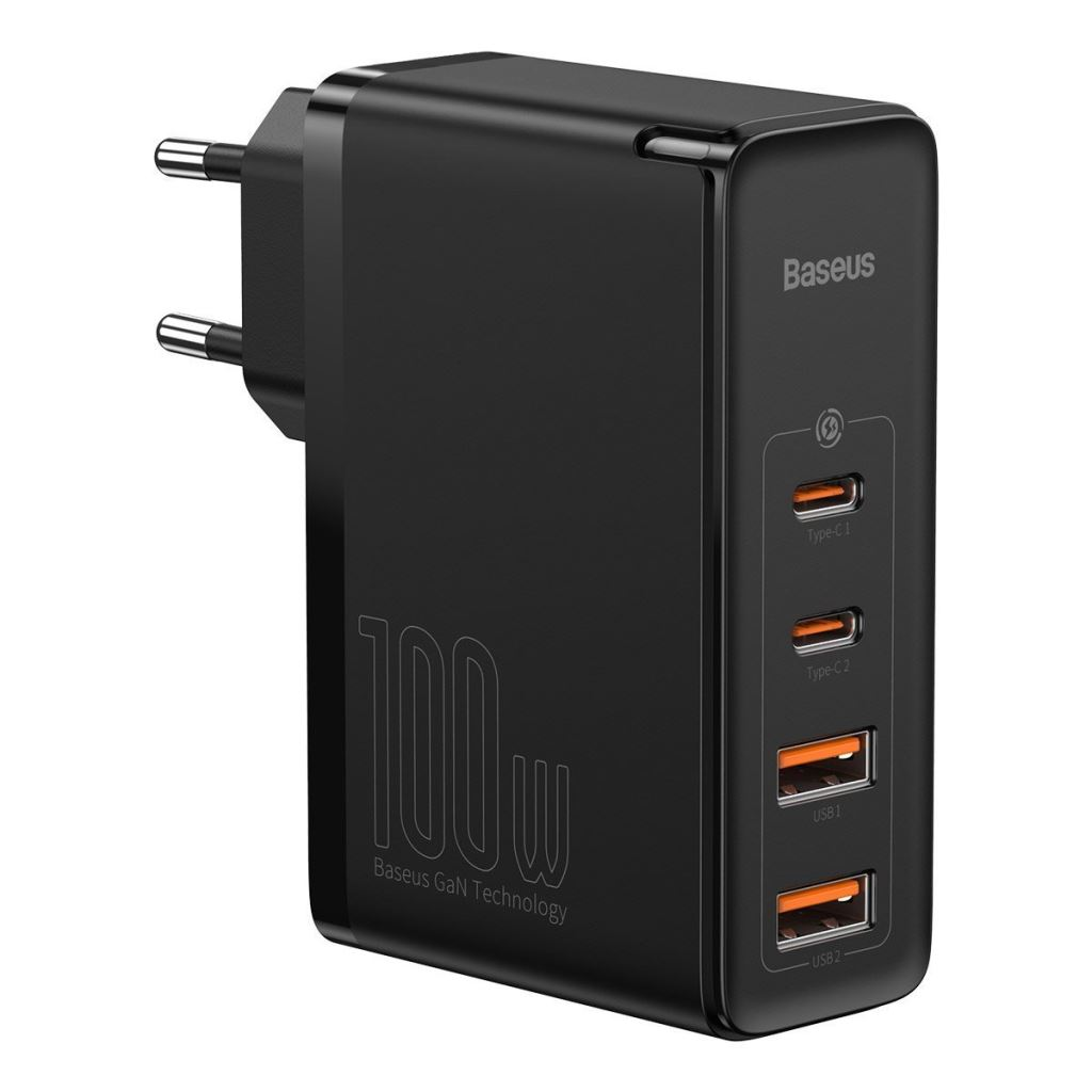 Baseus GaN2 Pro 2xUSB-A + 2xUSB-C hálózati töltő fekete (CCGAN2P-L01) (CCGAN2P-L01)
