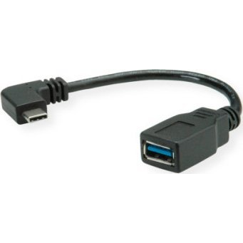 Roline USB kábel USB 2.0 USB-C® dugó, USB-A alj 0.15 m Fekete 11.02.9031