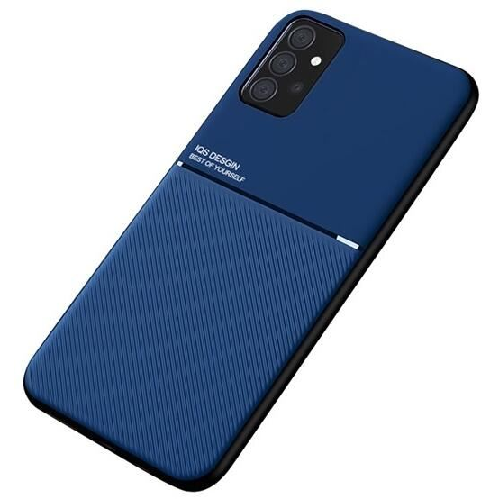 Gigapack Samsung Galaxy A52 4G (SM-A525F) mágneses, bőr hatású, csíkos mintás tok sötétkék (GP-113296) (GP-113296)