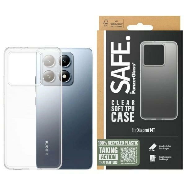 PanzerGlass SAFE. by ® TPU Case Transparent Xiaomi 14T mobiltelefon etui Cover