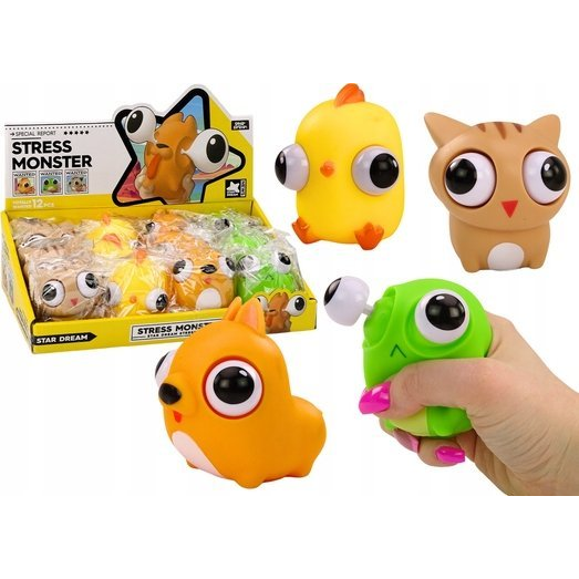  LeanToys Antystresowa Zabawka Wesoły Potworek Gniotek Sensoryczny MIX