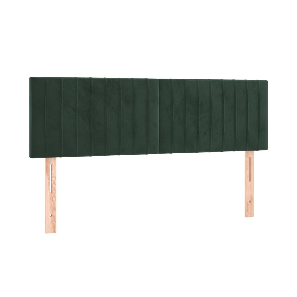 2 db sötétzöld bársony fejtámla 72 x 5 x 78/88 cm (346253)