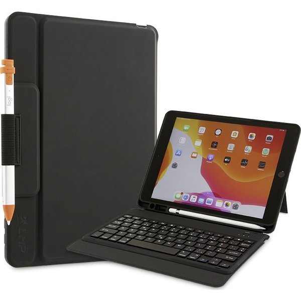 LMP Keyboard ProtectCase for iPad 10.2" (2019/2020/2021), 7/8/9th Gen, stand, magn. front flap, sleep & wake, Pencil/Crayon/, Bluetooth, CH layout, black