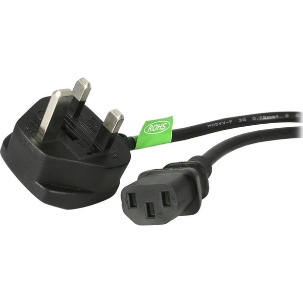 StarTech.com BS13U-1M-POWER-LEAD el-ledning Sort BS 1363 C13 forbinder