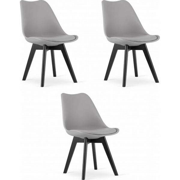 Stol MARK - siv / črne noge x 3