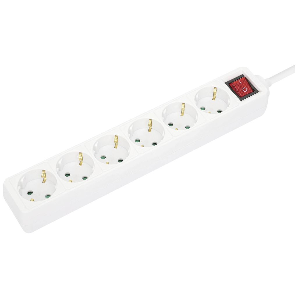 Manhattan 168335 elektromos elosztó 2 M 6 AC kimenet(ek) Beltéri Fehér (m168335)