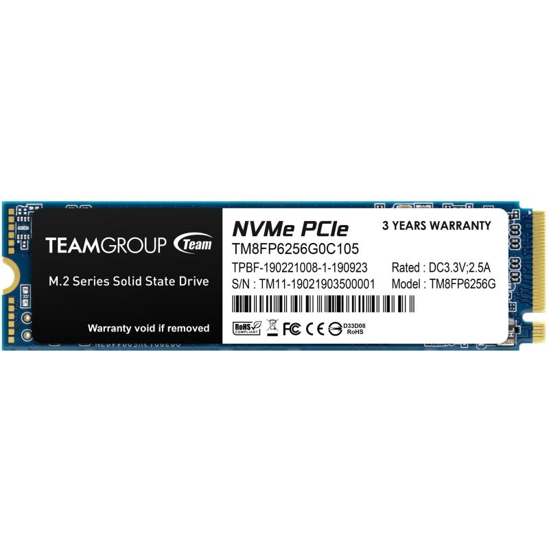 TeamGroup MP33 256GB M.2 NVMe PCIe 3.0 (TM8FP6256G0C101)