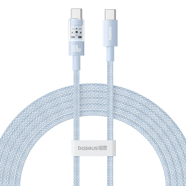 Baseus Gem USB-C apa - USB-C apa Adat és gyortöltő kábel 2m - Kék