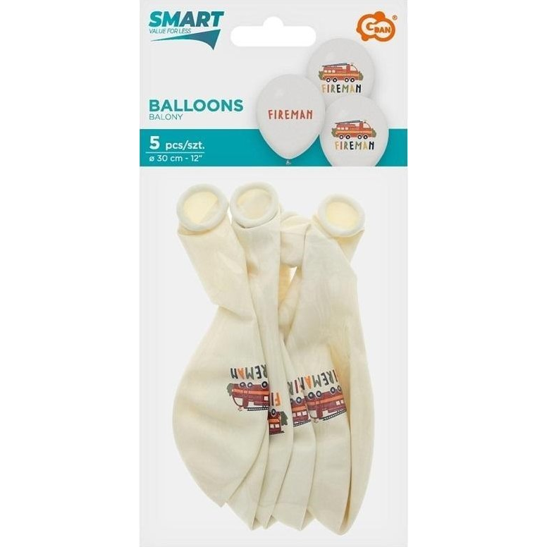Tűzoltóautó Mintás Lufi Csokor - 5 db (5902973171792)