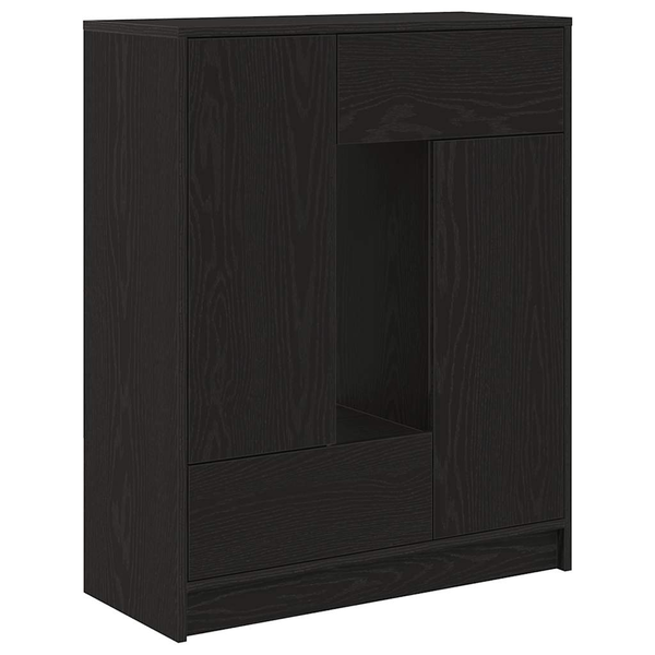 fekete tölgy komód fiókokkal és ajtókkal 73x31x90 cm
