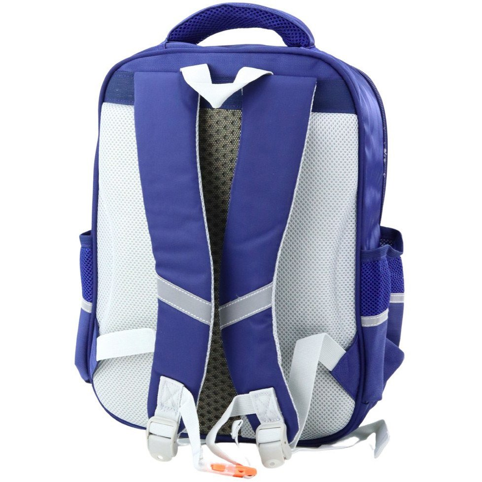 Iskolai Hátizsák Foltok Dinoszauruszokkal Mellpánttal Sötétkék 39x27x15 Cm (22004)