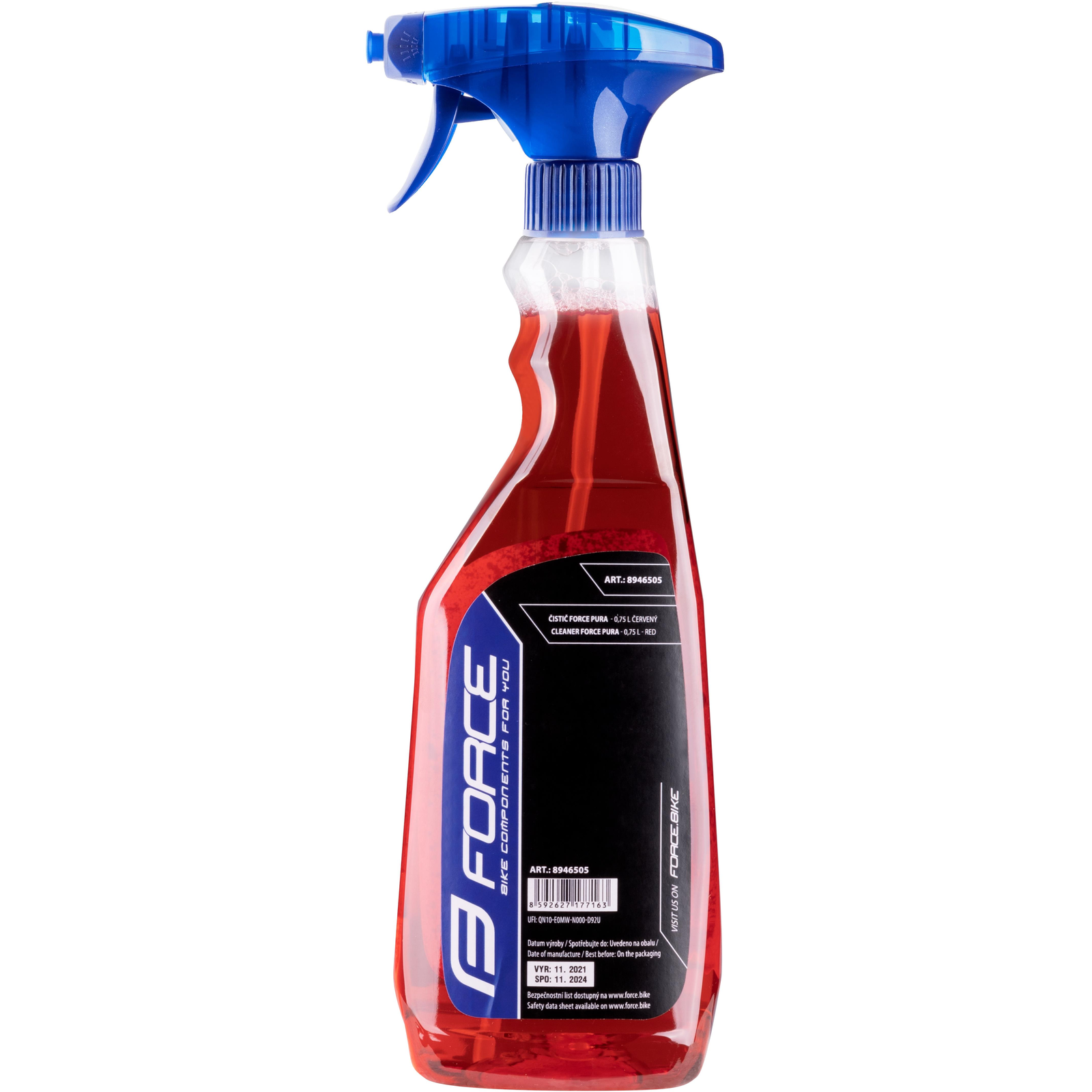 Force Pura Szórófejes kerékpár tisztító, 0,75 l, piros, cherry (8946505)