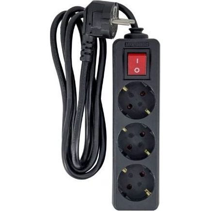 Kabel zasilający MicroConnect Microconnect MC-GRU00315BS rozgałęziacz 1,5 m 3 x gniazdo sieciowe Wewnętrzna Czarny