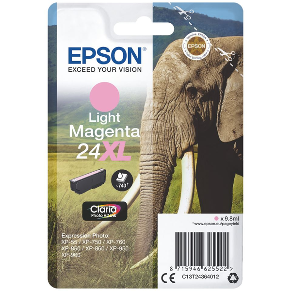 Epson Elephant C13T24364012 blækpatron 1 stk Original Højt (XL) udbytte Lys magenta