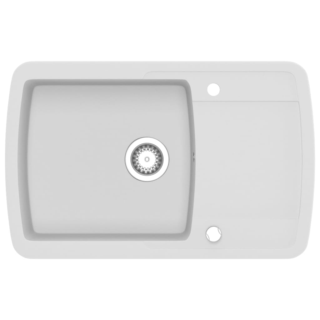 fehér, egymedencés gránit mosogatótálca (144853)