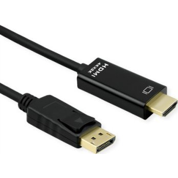 ROLINE DisplayPort - HDMI kábel, DP(M) -> HDMI M, 4K @ 60Hz, tenký, 2m