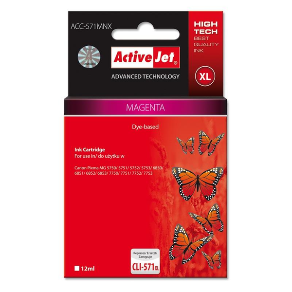 Atrament ActiveJet ACC-571MNX pre Canon červený (magenta)