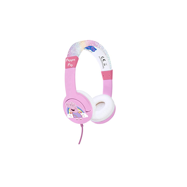 OTL NÁUŠNÍKOVÁ DRÁTOVÁ SLUCHÁTKA PRO DĚTI prasátko Pepa S DUHOU A TŘPYTKAMI