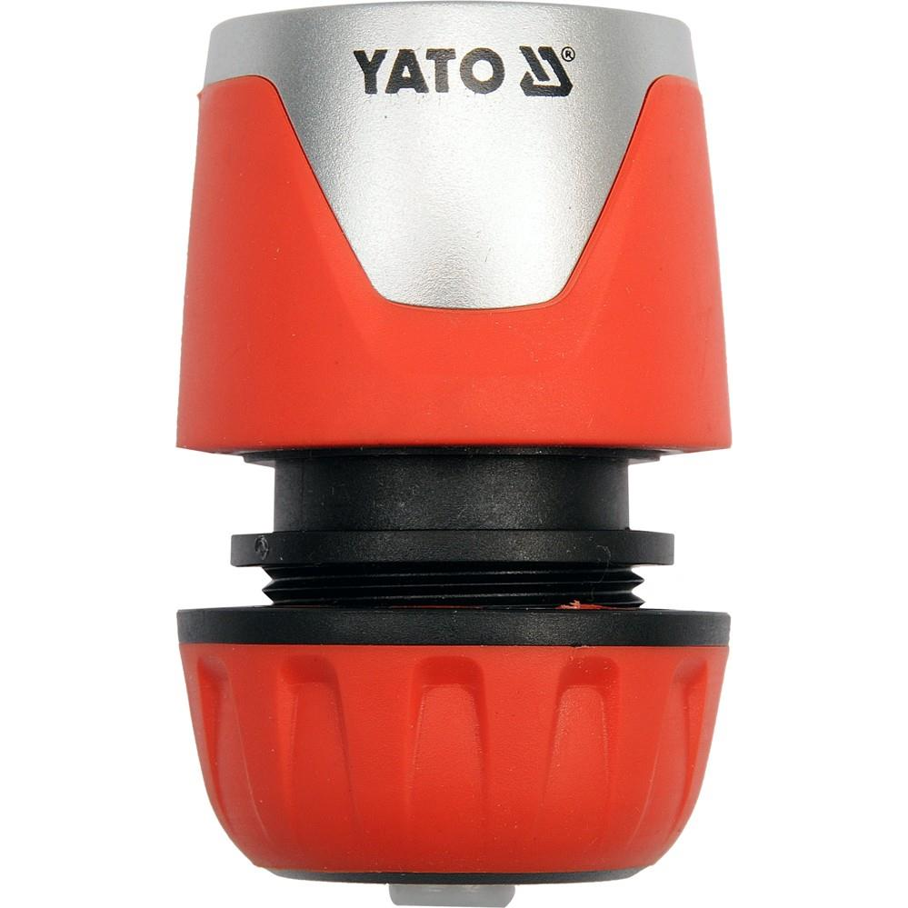 YATO tömlőcsatlakozó 1/2", ABS műanyag, 12,5mm, STOP szelep (5906083998034)