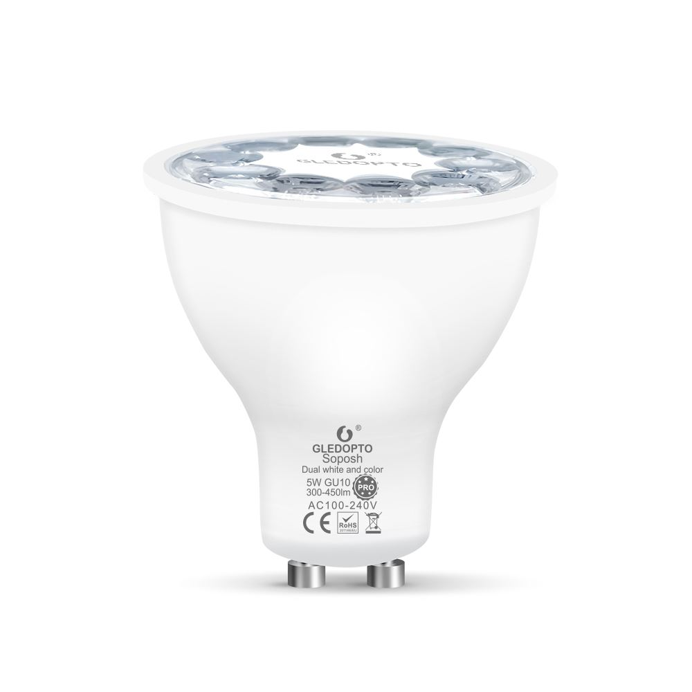 Gledopto Pro RGB+CCT GU10 okos izzó Zigbee + RF vezérléssel (GLE-LAM-5WGU10-ZB) (GLE-LAM-5WGU10-ZB)