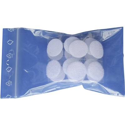 Tépőzár pontok Felragasztható Bolyhos és horgos fél (O) 19 mm Fehér TRU COMPONENTS 685-010-Bag 4 pár (1586410)