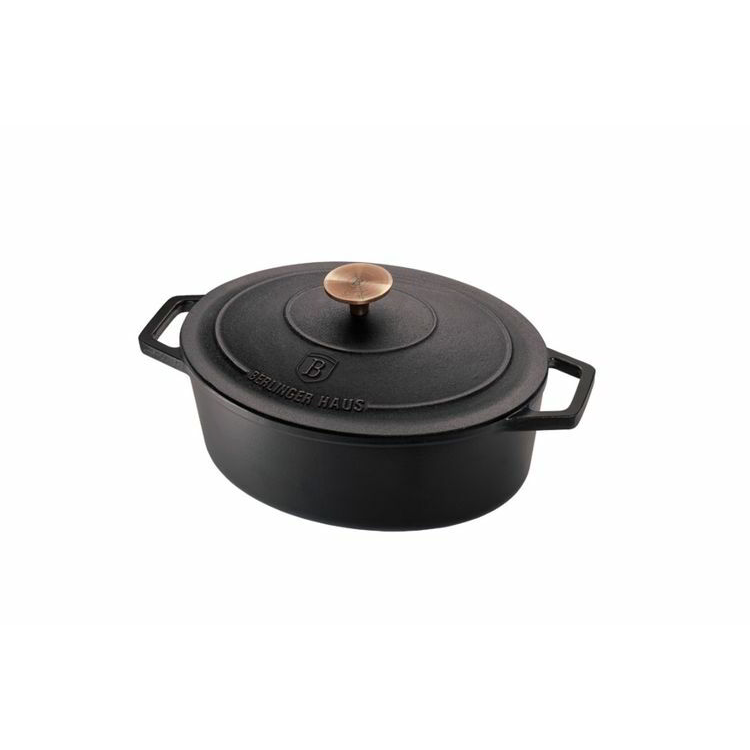 Berlinger Haus BH/6494 Önöttvas Pecsenye Sütőedény fedéllel Ø 30cm 4,6L - Fekete (BH/6494)