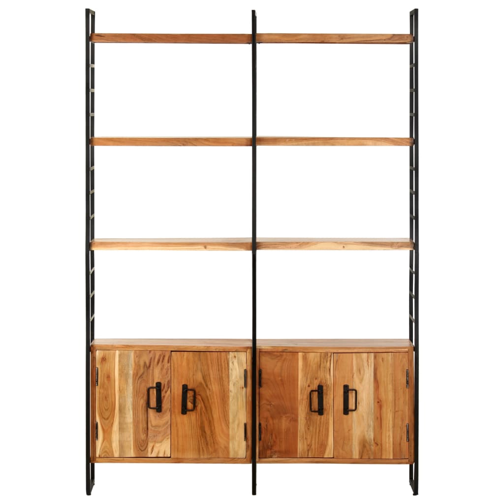 4-szintes tömör akácfa könyvespolc 124 x 30 x 180 cm (284416)