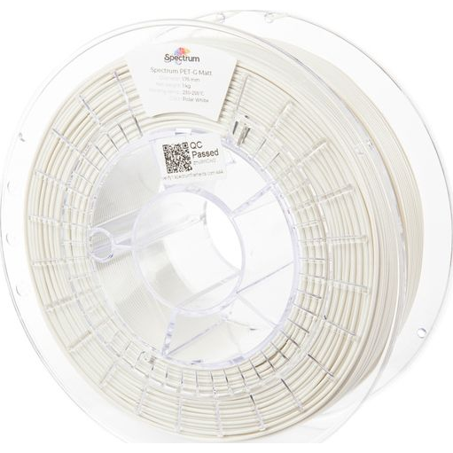 Spectrum Filaments 80544 PET-G MATT 3D nyomtatószál PETG Matt, UV álló, késedelem nélkül 1.75 mm 1000 g polar white, Fehér 1 db (80544)