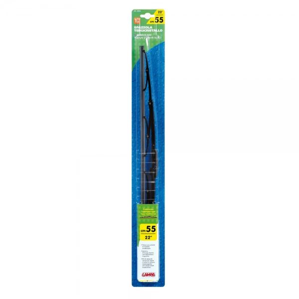 Stergator parbriz Lampa, 3 adaptoare, Metal/Cauciuc, 55 cm, Negru