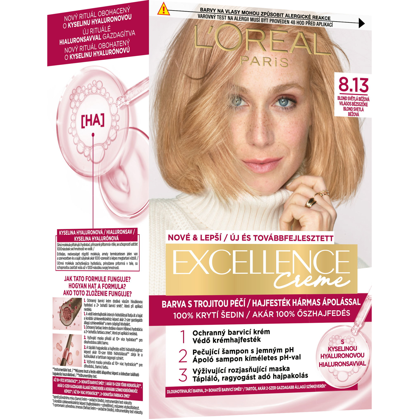 L'ORÉAL PARIS Excellence 8.13 Világos bézsszőke (3600524105747)