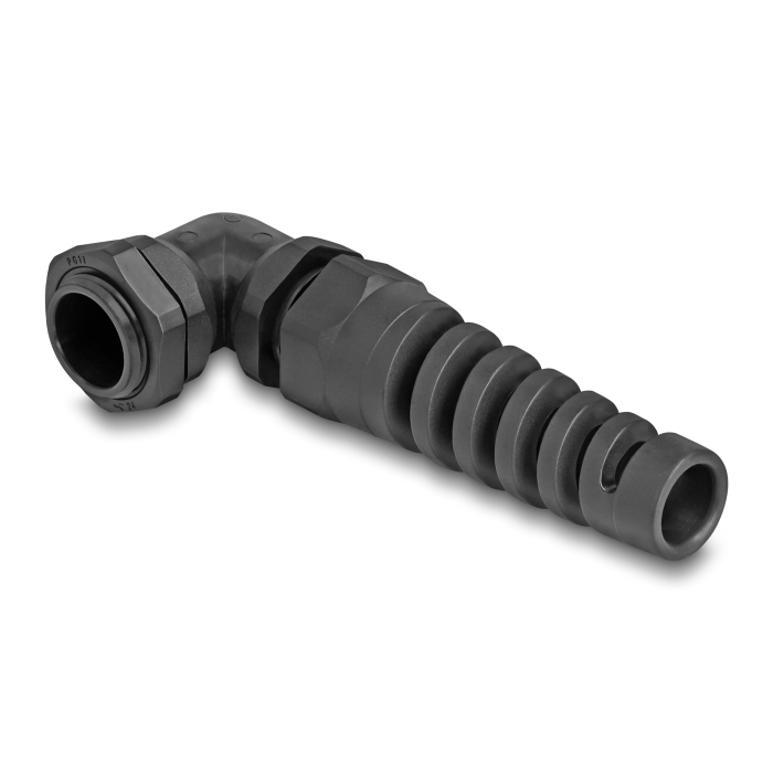 Delock Kábel tömszelence PG11 90 hajlított feszültség mentesítős fekete (60583) (60583)