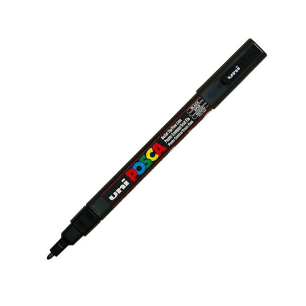 Dekoratívny popisovač čierny Uni 1 ks (PC-3M BLACK)