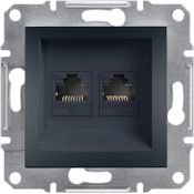 Schneider EPH4400171 ASFORA antracit 2xRJ45 Cat5e UTP aljzat