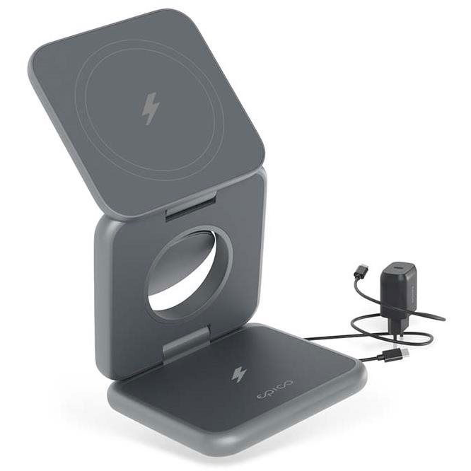 Epico Mag+ összecsukható vezeték nélküli töltő MagSafe támogatással - asztroszürke (9915111900091)