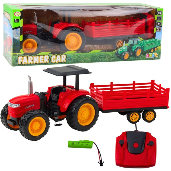 Mezőgazdasági Traktor Pótkocsival Távirányítású Rc Red