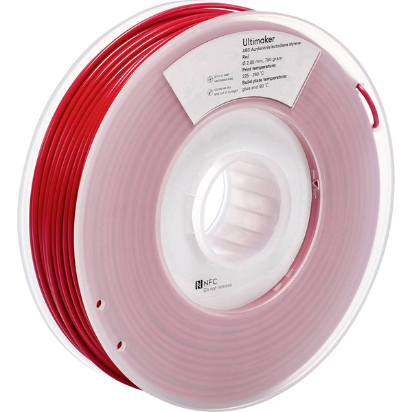 Ultimaker ABS - M2560 Red 750 - 206127 3D nyomtatószál ABS műanyag 2.85 mm 750 g Piros 1 db (ABS - M2560 Red 750 - 206127;1)