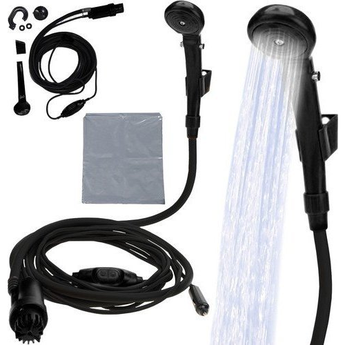 Iso Trade Hordozható Kemping Zuhany, Elektromos Pumpával, Autós Csatlakozóval,12V, 8877